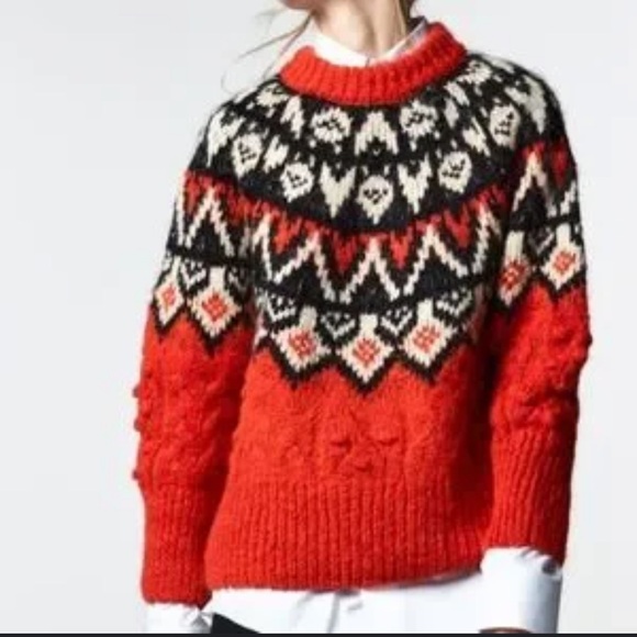NEW Zara “Bloggers Favorite” Pompom Chunky Sweater - Picture 3 of 9